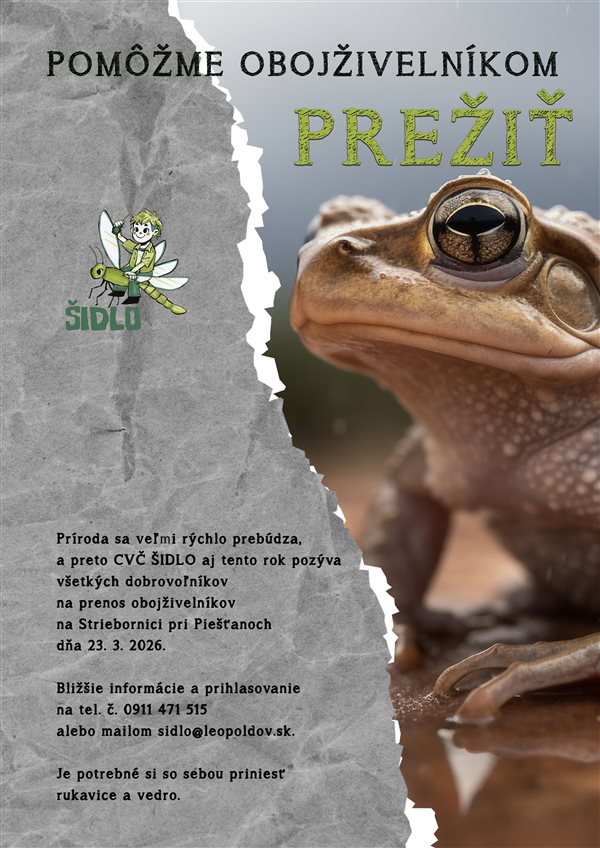 Plagát Pomôžme obojživelníkom prežiť, informácie v textovej podobe nad plagátom