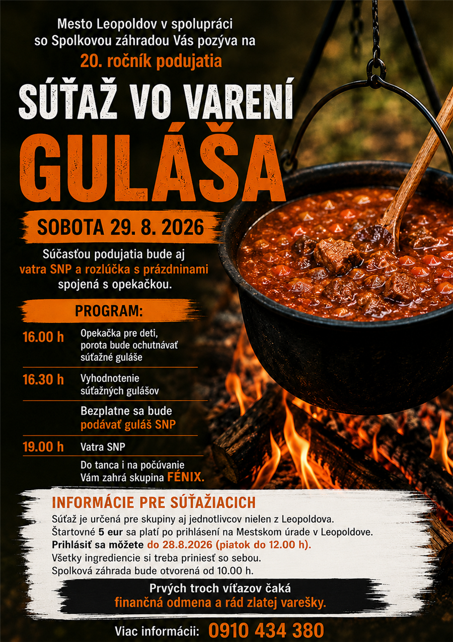 Súťaž vo varení guláša - plagát