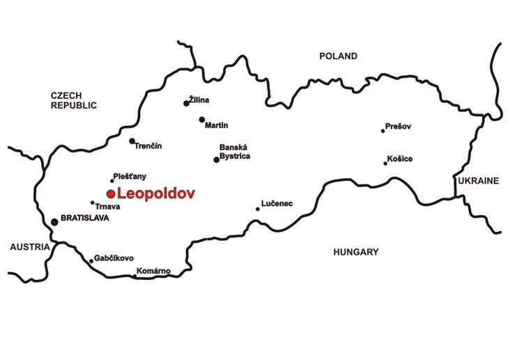Leopoldov na mape Slovenska
