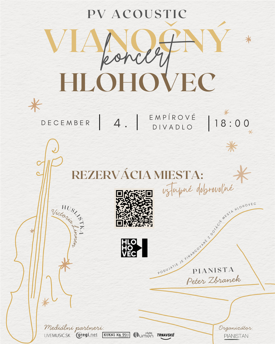 Vianočný koncert plagát - informácie v textovej podobe v článku