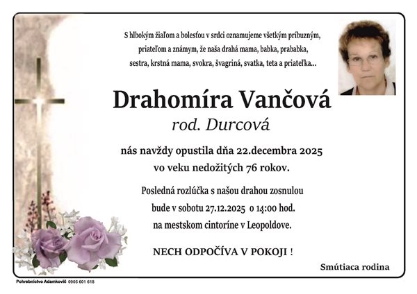 Parte Vasnčová, informácie v textovej podobe sú nad obrázkom